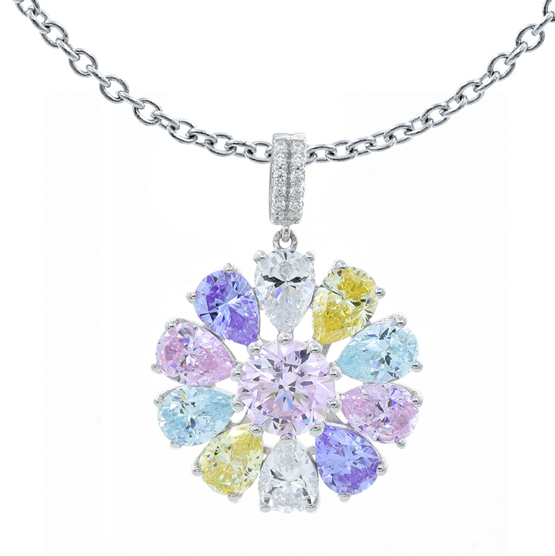 silver flower shape pendant