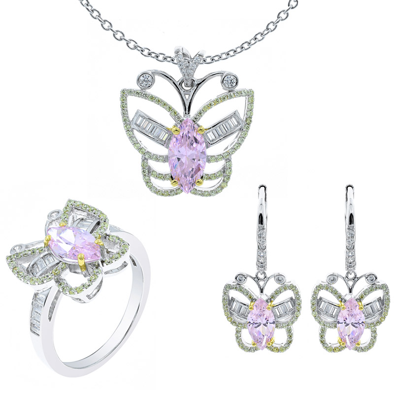 butterfly jewelry set