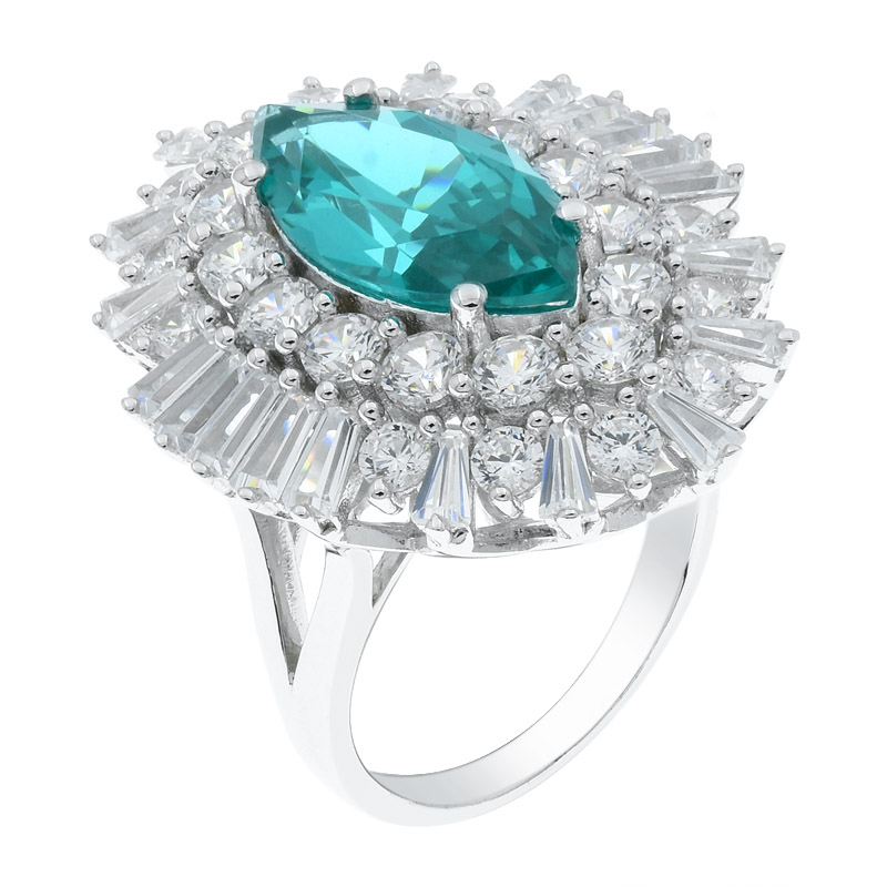 Women Artistic Ring With Paraiba