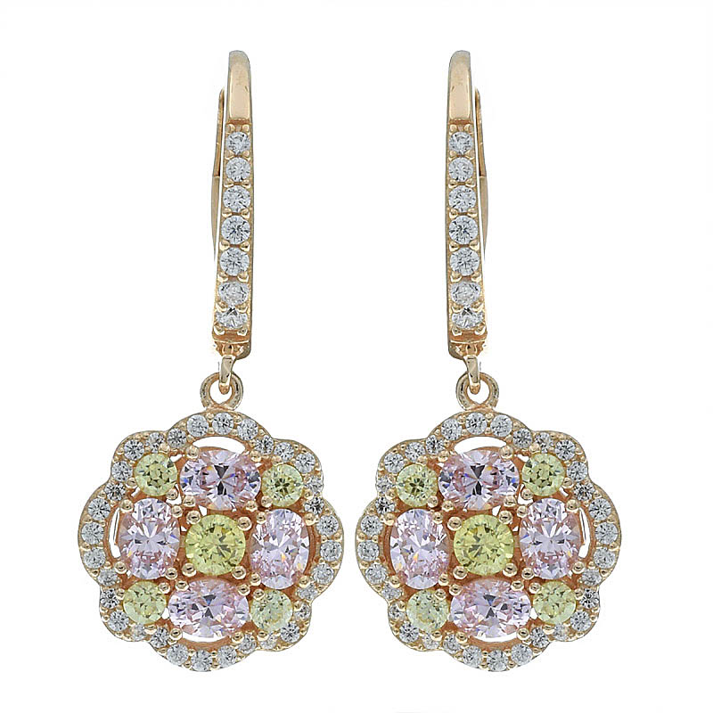 Women Cluster Halo Earrings Jewelry