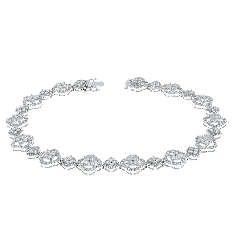 Women Alternating Open Clover Bracelet