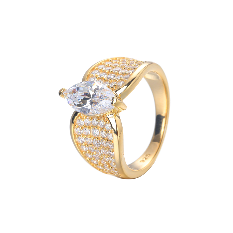 yellow gold marquise ring