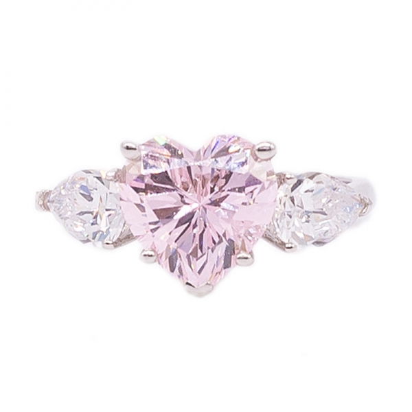 فضة الماس الوردي شكل قلب عصابة المجوهرات 