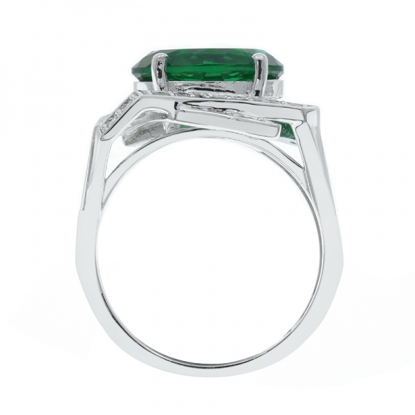 خاتم من الفضة عيار 925 مع نانو أخضر متلألئ 