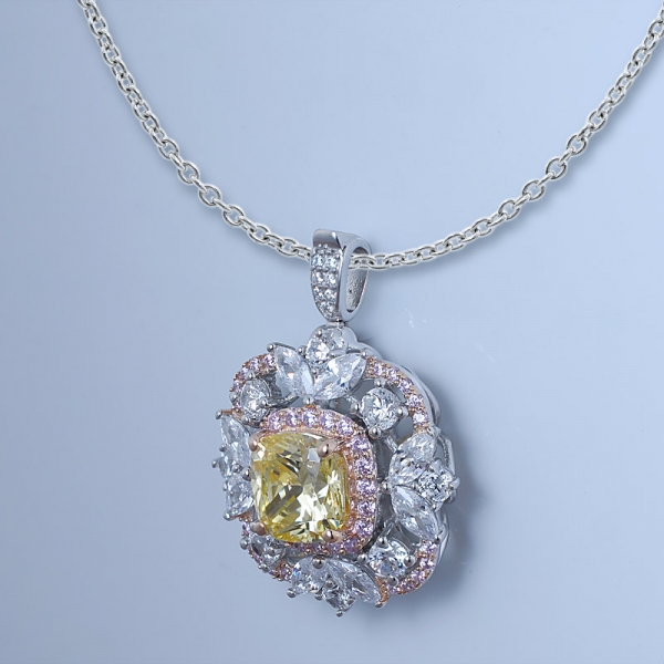 925 الفضة الاسترليني زهرة مجموعة مجوهرات مع الماس الأصفر تشيكوسلوفاكيا 