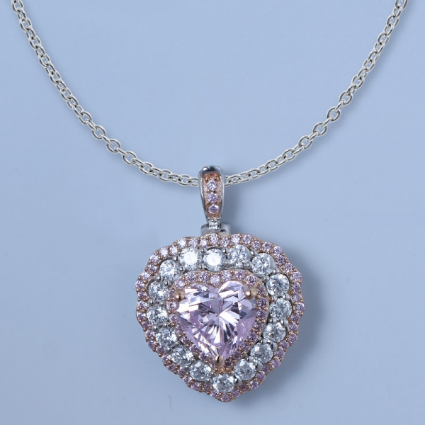 925 جنيه استرليني من الفضة شكل قلب مجموعة مجوهرات مع الماس الوردي تشيكوسلوفاكيا 