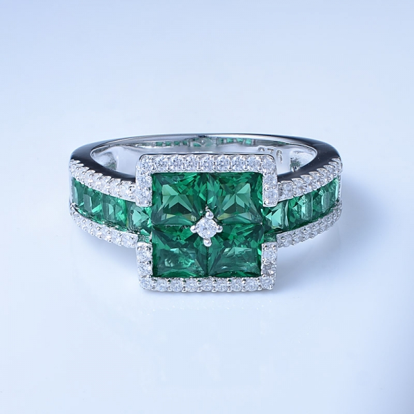 قطع خاص خلق الروديوم الأخضر الزمردي على عصابة الفرقة الاسترليني والفضة والمجوهرات 