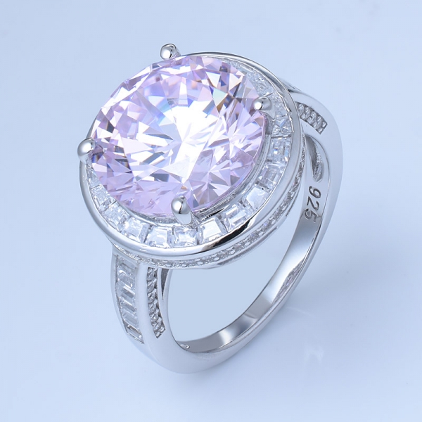 قام مختبر بإنشاء الروديوم الوردي الماس الخفيفة أكثر من 925 خواتم الزفاف الفضة الاسترليني 