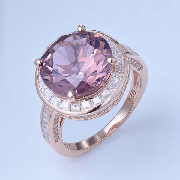 قام مختبر بإنشاء الروديوم الوردي الماس الخفيفة أكثر من 925 خواتم الزفاف الفضة الاسترليني 