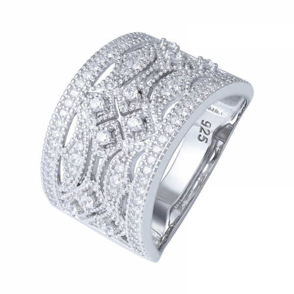 خاتم زواج من آرت ديكو من الماس ، حلقة أبدية قابلة للتكديس 