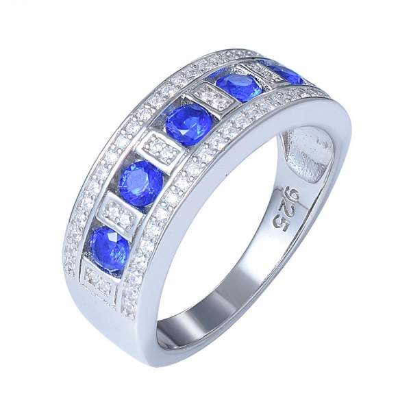 خلق الياقوت الأزرق الأحجار الكريمة والفضة الاسترليني 925 مجموعة مجوهرات النساء هدية الزفاف المشاركة 