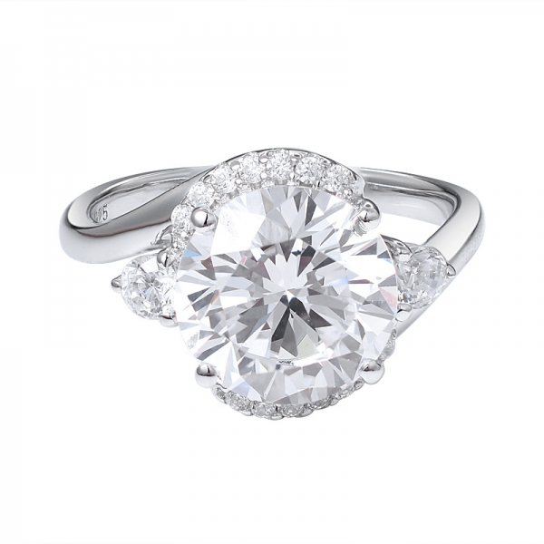المصنع مباشرة بيع الفضة الماس خاتم خواتم الزفاف النساء 