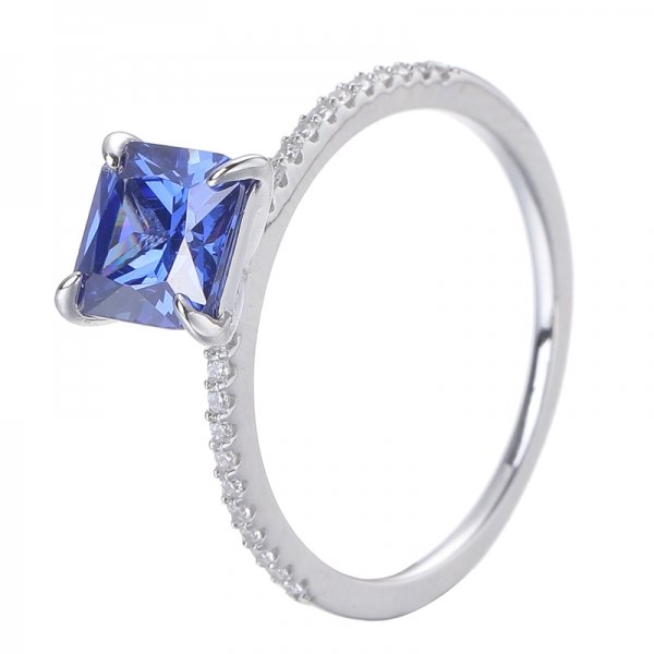خاتم خطوبة الماس الأزرق التنزانيت للنساء 
