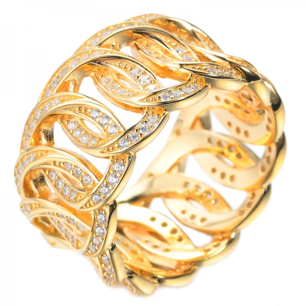 خاتم الخلود المتقاطع عيار 925 مطلي بالذهب الوردي على الفضة الإسترليني
 