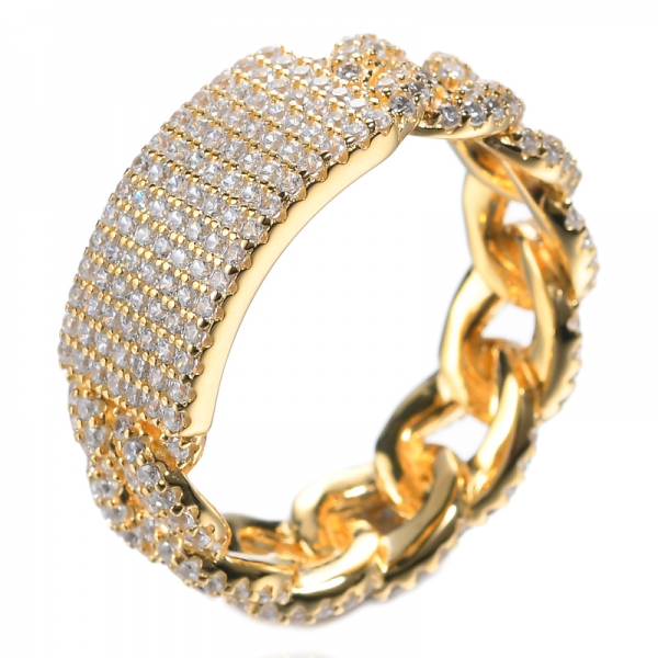 Barzel خاتم زفاف من الفضة الإسترليني عيار 18 قيراطًا من الذهب الأصفر عريض
 