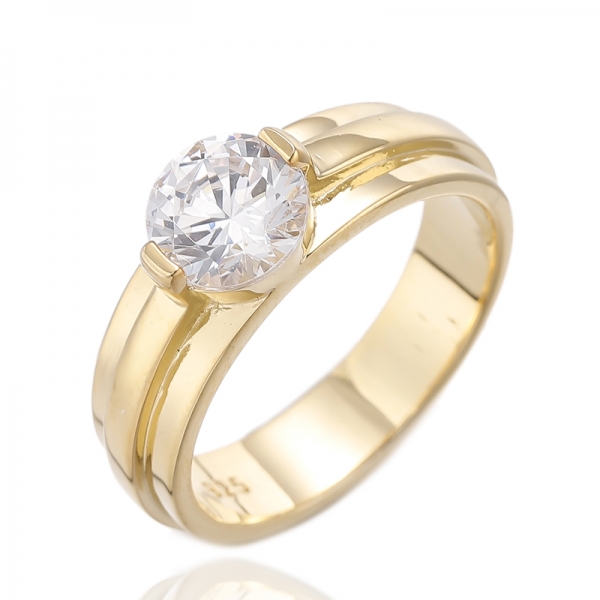 خاتم مورغانيتي دائري نانو فضي مطلي بالذهب الوردي 